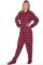 Big Feet Pajamas Adult Red Plaid Flannel with Hearts One Piece Footy