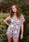 The Cat's Pajamas Women's Red White & Breeze Pima Knit Short Sleeve Cotton Short Set