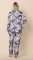 The Cat's Pajamas Women's Safari Toile Luxe Pima Cotton Classic Pajama Set in Blue