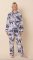 The Cat's Pajamas Women's Safari Toile Luxe Pima Cotton Classic Pajama Set in Blue