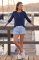 Boxercraft Women's Carnegie Sky Blue Plaid Flannel Lounge Short