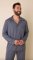 The Cat's Pajamas Men's Classic Pima Knit Cotton Pajama Set in Steel Blue