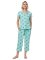 The Cat's Pajamas Women's Queen Bee Pima Knit Capri Set in Mint