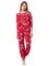 The Cat's Pajamas Women's Willow Cerise Pima Knit Pullover Lounge Set in Red