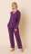 The Cat's Pajamas Women's Aubergine Pima Knit Classic Pajama Set