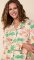 The Cat's Pajamas Women's California Christmas Pima Knit Cotton Classic Pajama Set