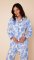 The Cat's Pajamas Women's Chrysantheme Flannel Classic Pajama Set in Blue