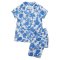 The Cat's Pajamas Women's Chrysantheme Pima Knit Capri Pajama Set in Blue