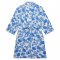 The Cat's Pajamas Women's Chrysantheme Pima Knit Kimono Robe in Blue