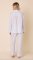 The Cat's Pajamas Women's Classic Stripe Luxe Pima Cotton Pajama Set in Blue