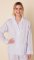 The Cat's Pajamas Women's Classic Stripe Luxe Pima Cotton Pajama Set in Blue