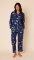 The Cat's Pajamas Women's Deerly Lux Pima Cotton Classic Pajama Set in Navy