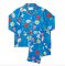 The Cat's Pajamas Women's Fan Flower Luxe Pima Classic Pajama Set in Blue