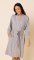 The Cat's Pajamas Women's Heather Grey Pima Knit Kimono Robe