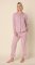 The Cat's Pajamas Women's Holiday Stripe Pima Knit Cotton Classic Pajama Set
