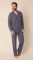 The Cat's Pajamas Men's Classic Pima Knit Cotton Pajama Set in Steel Blue