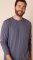 The Cat's Pajamas Men's Classic Pima Knit Cotton Pullover Lounge Set in Steel Blue