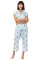 The Cat's Pajamas Women's Queen Bee Luxe Pima Capri Pajama Set in Blue