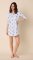 The Cat's Pajamas Women's Queen Bee Pima Knit Cotton Classic Nightshirt in Blue