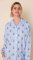 The Cat's Pajamas Women's Queen Bee Flannel Classic Pajama Set in Blue
