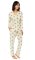 The Cat's Pajamas Women's Queen Bee Pima Knit Classic Pajama Set in Honey