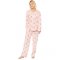 The Cat's Pajamas Women's Queen Bee Pima Knit Classic Pajama Set in Pink