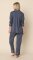 The Cat's Pajamas Women's Steel Blue Pima Knit Cotton Classic Pajama Set