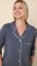 The Cat's Pajamas Women's Steel Blue Pima Knit Cotton Classic Pajama Set