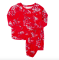 The Cat's Pajamas Women's Willow Cerise Pima Knit Pullover Lounge Set in Red