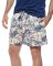 The Lazy Poet Men's Ben Monkey Paradise Linen Sleep Short in Blue