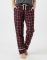 Boxercraft Women's Varsity Maroon Plaid Flannel Cuffed Pajama Pant