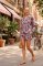 The Lazy Poet Women's Vera Calypso Blue Cotton Long Sleeve Shorts Set