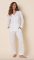 The Cat's Pajamas Women's White Pima Knit Cotton Classic Pajama Set