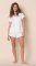 The Cat's Pajamas Women's White Pima Knit Cotton Short Sleeve Short Pajama Set