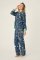 PJ Salvage Wild At Heart Classic Flannel Pajama Set in Navy