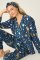 PJ Salvage Wild At Heart Classic Flannel Pajama Set in Navy
