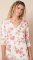 The Cat's Pajamas Women's Wing & Bloom Pima Knit Cotton Long Sleeve V-Neck Sleepshirt