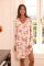 The Cat's Pajamas Women's Wing & Bloom Pima Knit Cotton Long Sleeve V-Neck Sleepshirt